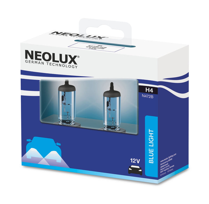 Neolux N472B-SCB Blue 12v 60/55w H4 P43t (472) Twin pack