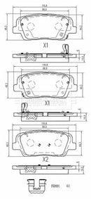 Borg & Beck Rear Brake Pad Set - BBP2584 fits Kia Sorento Sports 2.2CRDi 15-