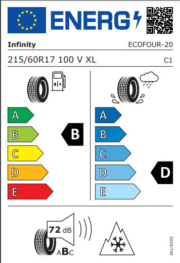 Infinity 215 60 17 100V EcoFour tyre