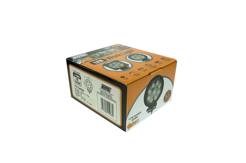 Maypole 12/24V LED Work Lamp - 9x3W 1400LM Spot IP67