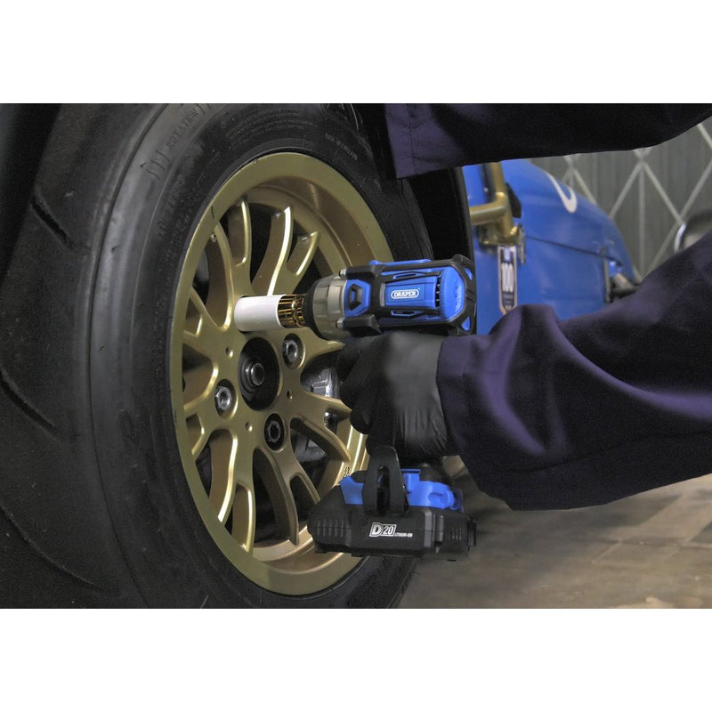 D20 20V Brushless Impact Wrench - 1/2" Sq. Dr. - 250Nm - 2 x 2.0Ah Batteries - 1 x Charger