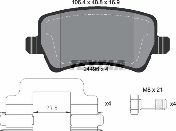 Ford Land Rover Volvo, Brake Pad Set - Textar 2449601