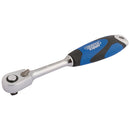 60 Tooth Micro Head Reversible Soft Grip Ratchet, 1/4" Sq Dr