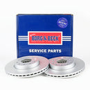 Borg & Beck Brake Disc Pair  - BBD5393 fits VAG Golf,Leon 1.2 TSi 05/14-