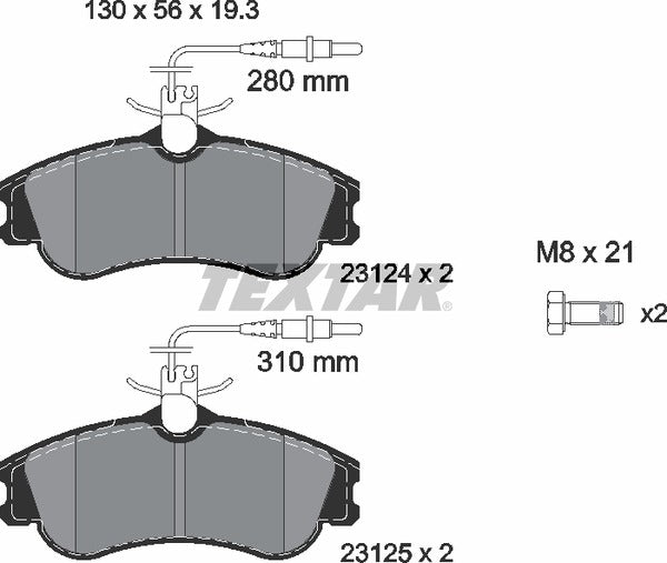 Citroën Peugeot, Brake Pad Set - Textar 2312401
