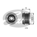 Gates DriveAlign Overrunning Alternator Pulley - OAP7220