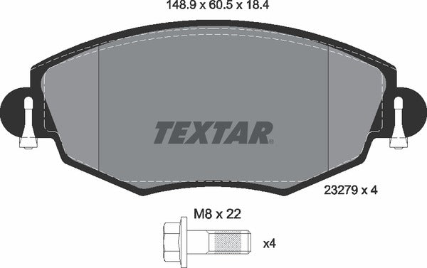 Ford Jaguar, Brake Pad Set - Textar 2327904