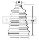 First Line Cv Joint Boot Kit  - FCB2319 fits Citroen, Peugeot - Outer