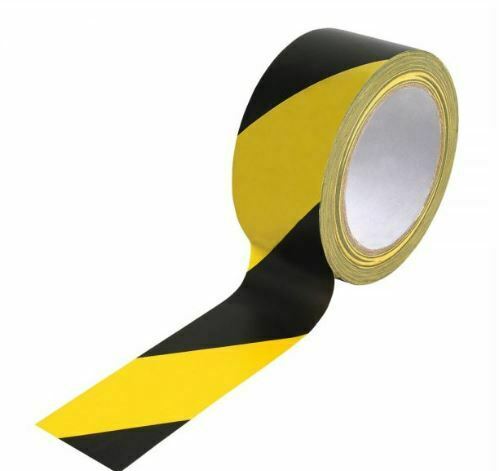 Brand New Hazard Warning Safety Adhesive Tape High Visibility Black & Yellow PVC