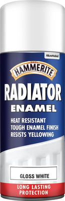 Hammerite Radiator Enamel Gloss White Aero Paint - 400ml