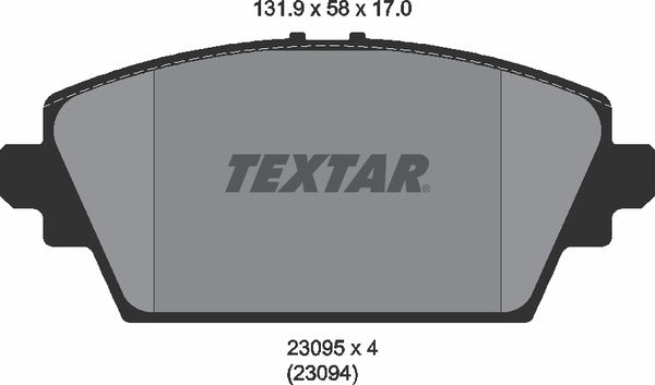 Nissan, Brake Pad Set - Textar 23095012442102