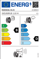 Marshal 265 60 18 110H KL21 tyre