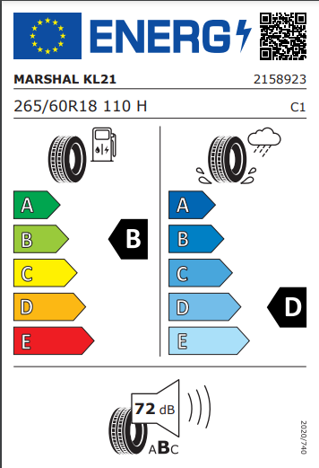 Marshal 265 60 18 110H KL21 tyre