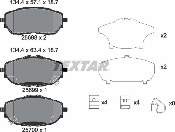 Toyota, Brake Pad Set - Textar 2569801