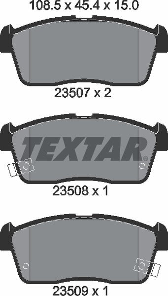 Daihatsu Perodua Subaru Suzuki, Brake Pad Set - Textar 23507012322501