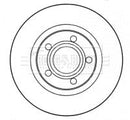 Borg & Beck Brake Disc Pair  - BBD4615 fits Audi A8 03-