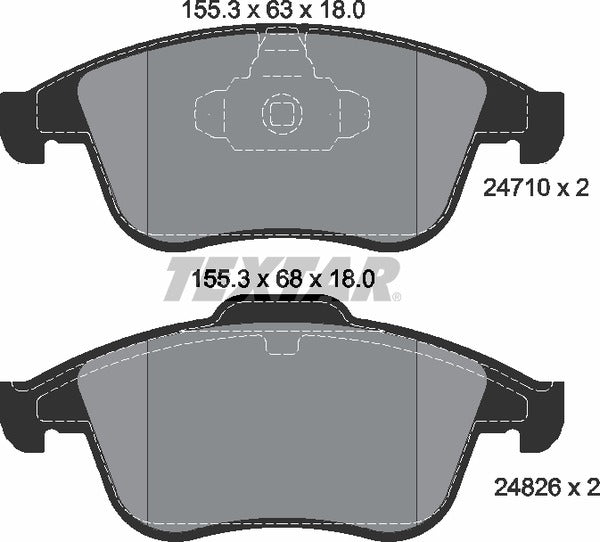 Renault, Brake Pad Set - Textar 2471001