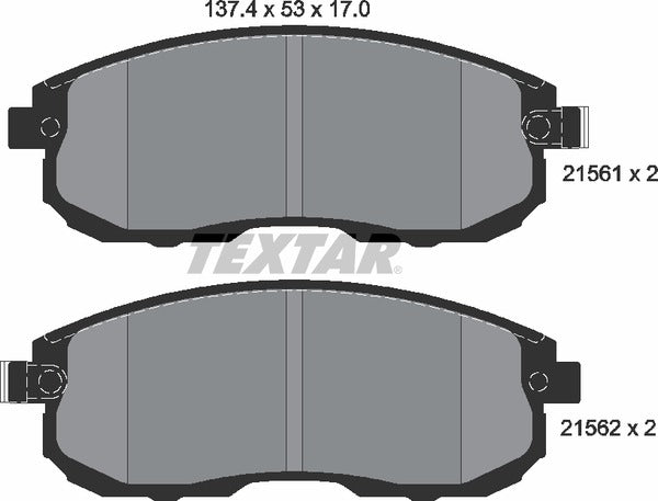 Nissan, Brake Pad Set - Textar 2156201