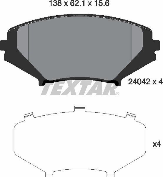 Mazda, Brake Pad Set - Textar 24042012391503