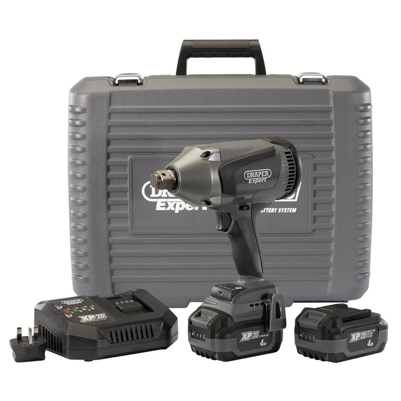 XP20 20V Brushless High -Torque Impact Wrench - 3/4" - 1060Nm - 2 x 4.0Ah Batteries - 1 x Fast Charger