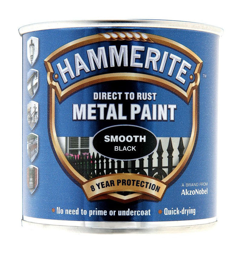 Hammerite Smooth Black Paint - 250ml