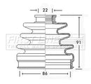 First Line Cv Joint Boot Kit  - FCB2342 fits Rover 600 series - Outer