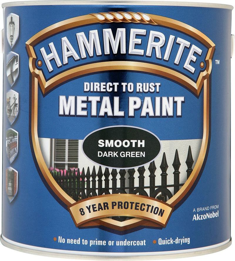 Hammerite Metal Paint Smooth Dark Green - 2.5L