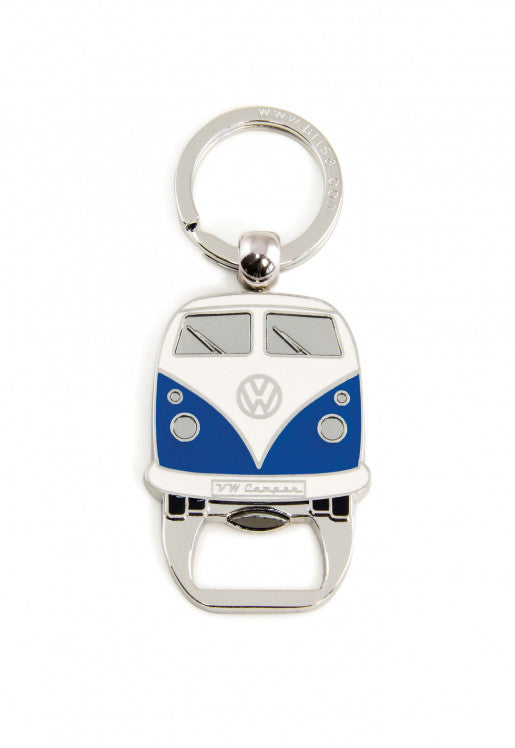 VW T1 Bus Key Ring With Bottle Opener In Blister Packaging - Blue