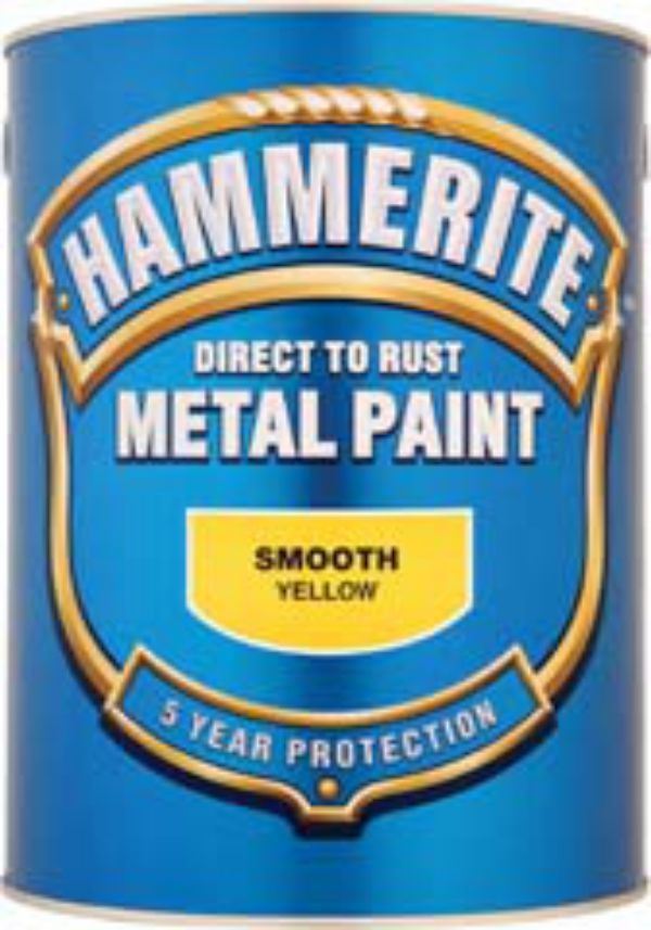 Hammerite Smooth Yellow Paint - 5L