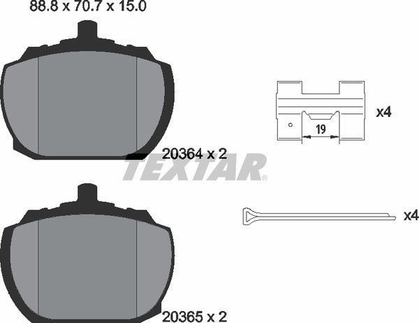Textar Brake Pad Set - 2036404