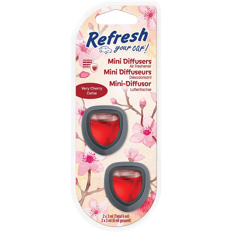 Refresh Your Car 301408500 Air freshener Mini Diffuser Twin Pack Very Cherry