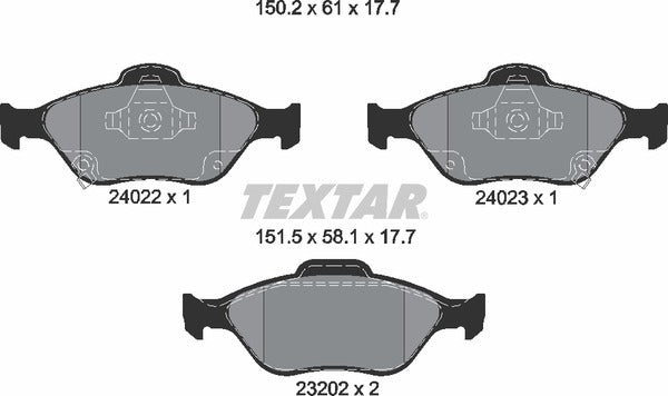 Daihatsu Toyota, Brake Pad Set - Textar 2402201