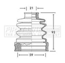 First Line Cv Joint Boot Kit  - FCB2656 fits Daihatsu, Mazda, Mitsu - Inner