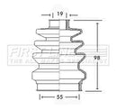 First Line Cv Joint Boot Kit  - FCB2418 fits Opel, Vauxhall - Inner