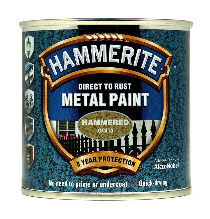 Hammerite 012 Hammered Metal Paint Gold - 250ml