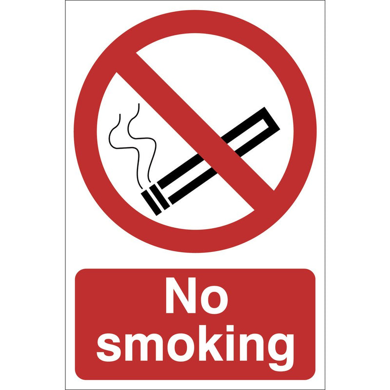 No Smoking' Prohibition Sign, 400 x 600mm
