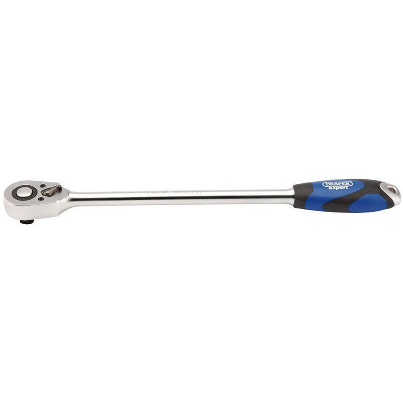 Extra Long Reversible Quick Release Soft Grip Ratchet, 1/2" Sq Dr, 48 Tooth