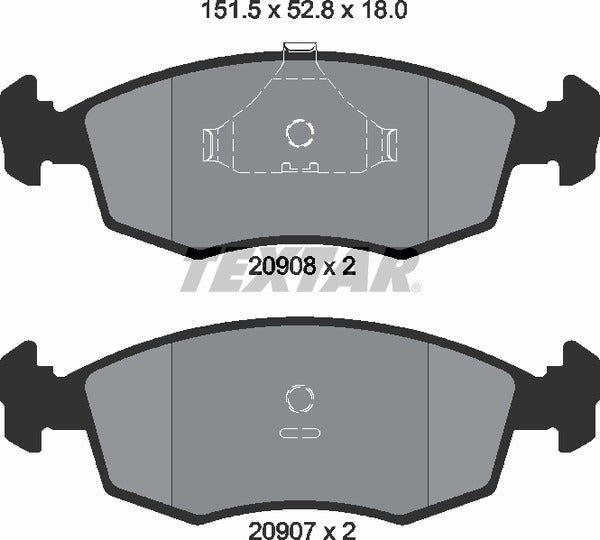 Textar Brake Pad Set - 2090802