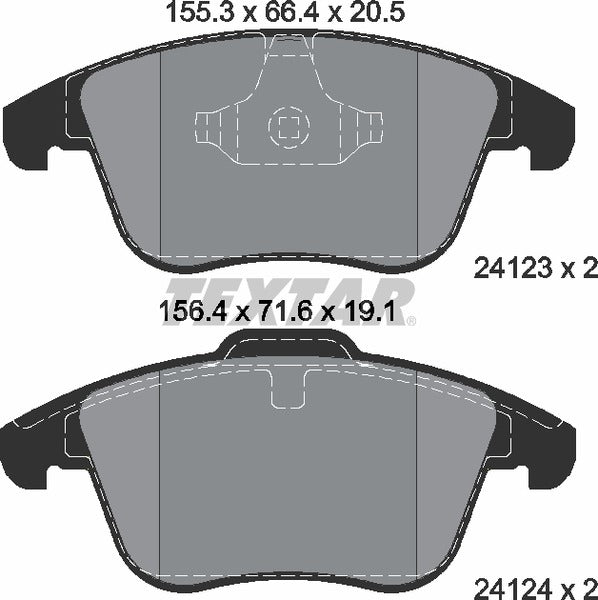 Ford Jaguar Land Rover Mg Volvo, Brake Pad Set - Textar 2412301