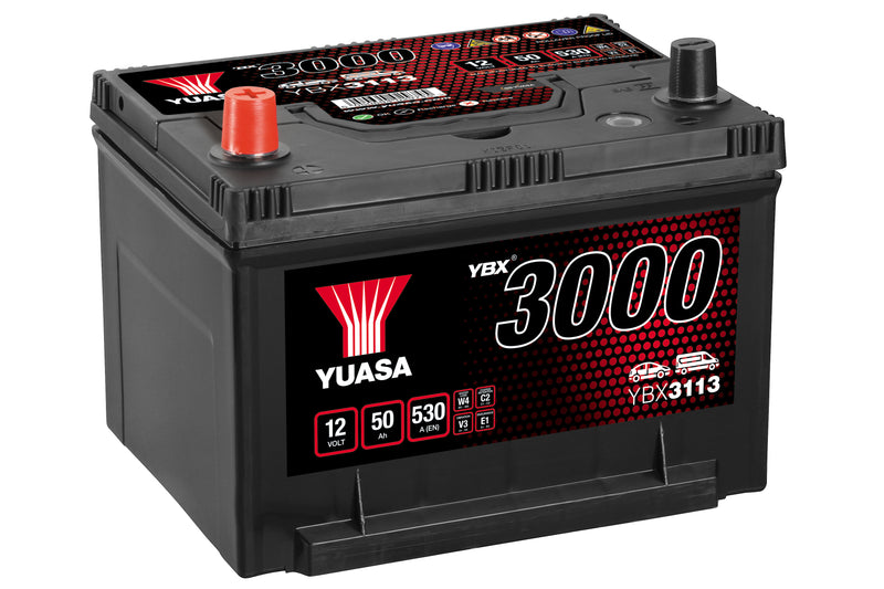 YBX3113 12V 50Ah 530A Yuasa SMF Battery - 4 Year Warranty (5470977818777)