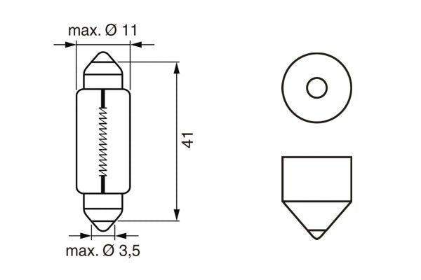 Bosch Bulb Pure/Lt 12V 10W Sv8.5-8 41 (Pack Of 10)