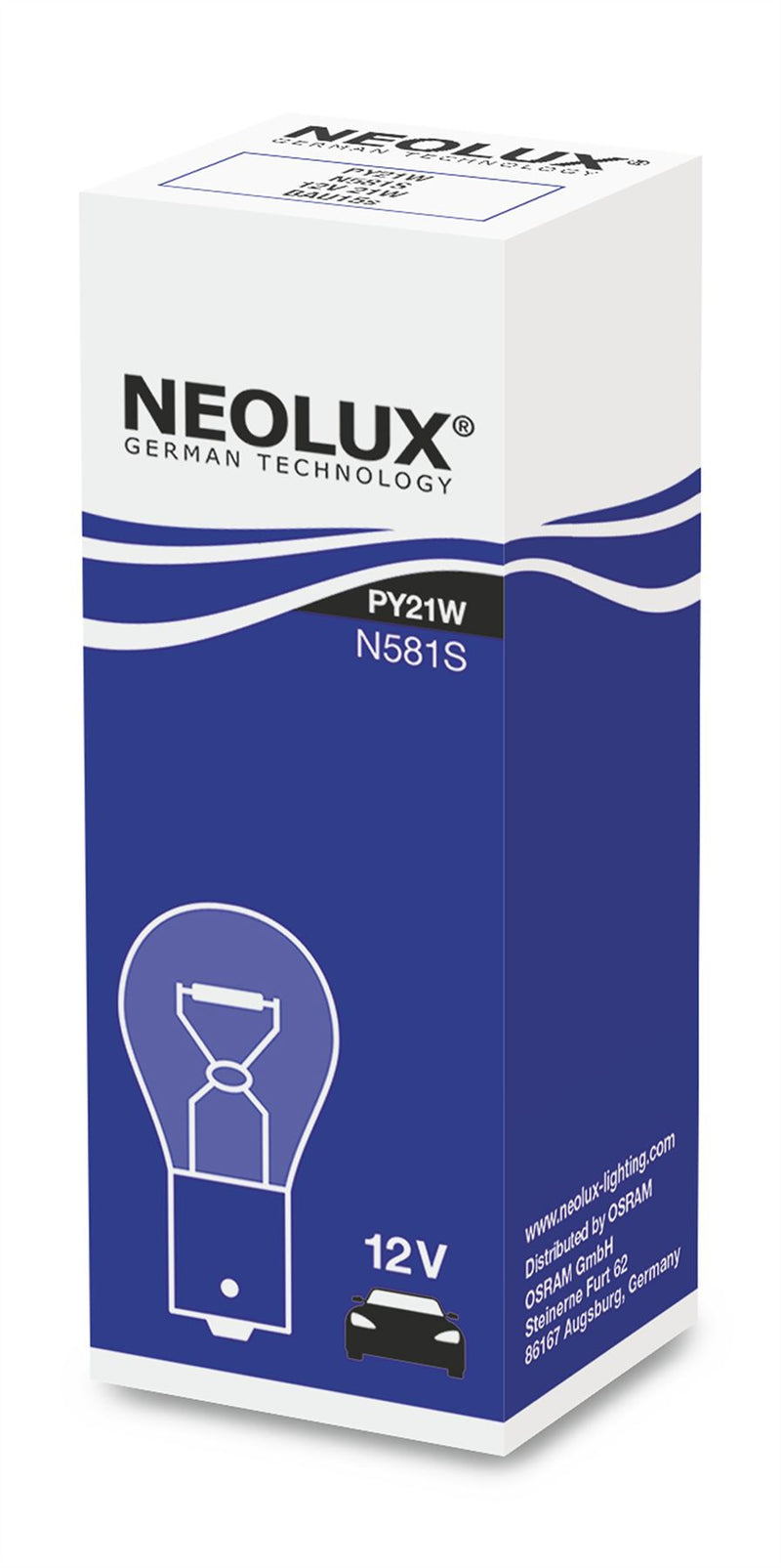 Neolux N581S 12v 21w BAU15s amber (581) Single box