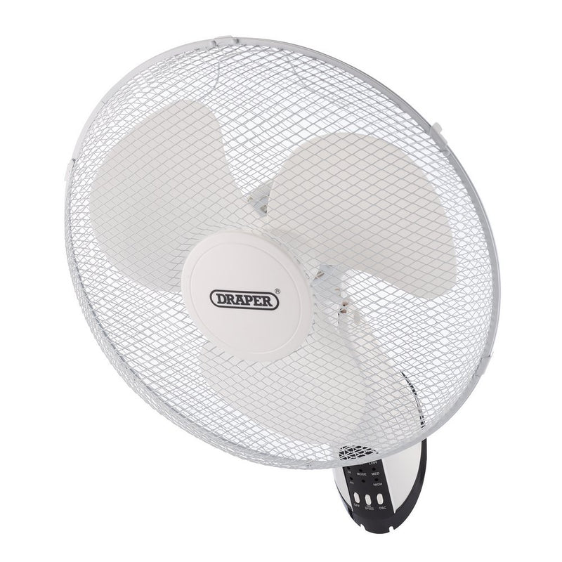 230V Oscillating Wall Mounted Fan with Remote Control, 16"/400mm, 3 Speed