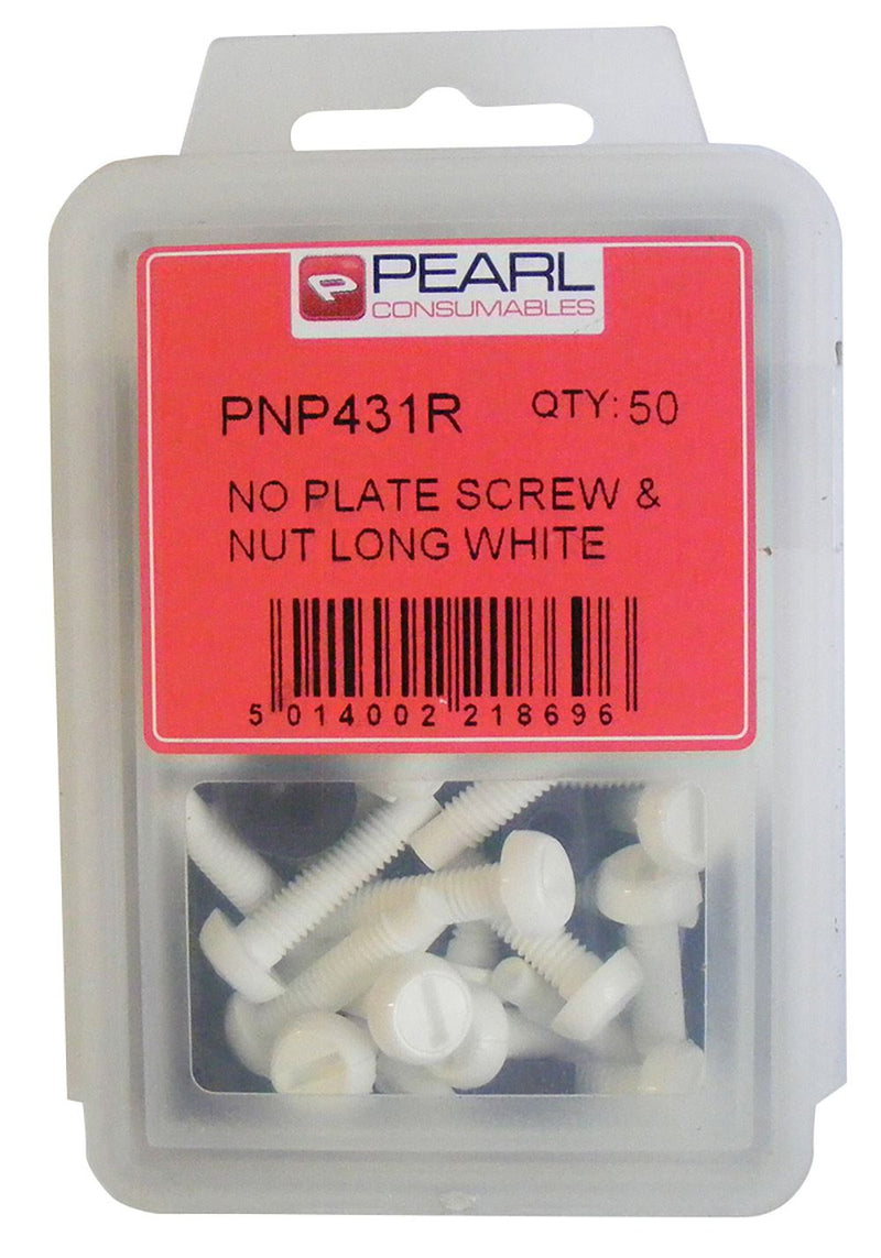Pearl PNP431R No Plate Screw & Nut Long White
