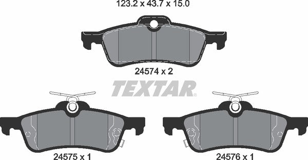 Daihatsu Toyota, Brake Pad Set - Textar 2457401