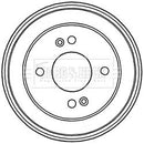 Borg & Beck Brake Drum (Single) - BBR7224 fits Kia Picanto 06/04-11
