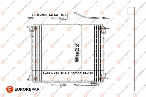 Eurorepar Air Conditioning Condenser - E163299