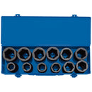 Combined MM/AF Deep Impact Socket Set in Metal Case, 3/4" Sq Dr (12 Piece)