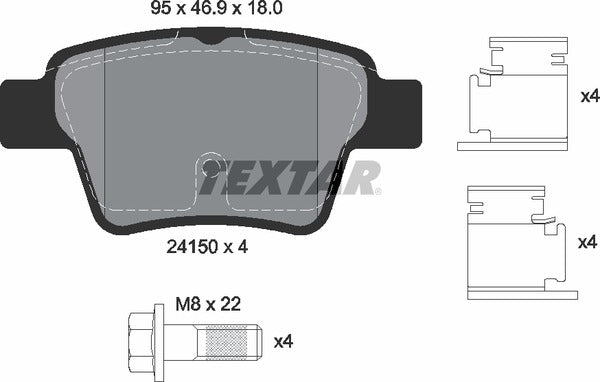 Citroën Peugeot, Brake Pad Set - Textar 2415001