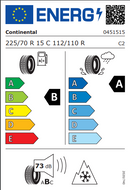 Continental 225 70 15 112R Van Contact 4 Season tyre
